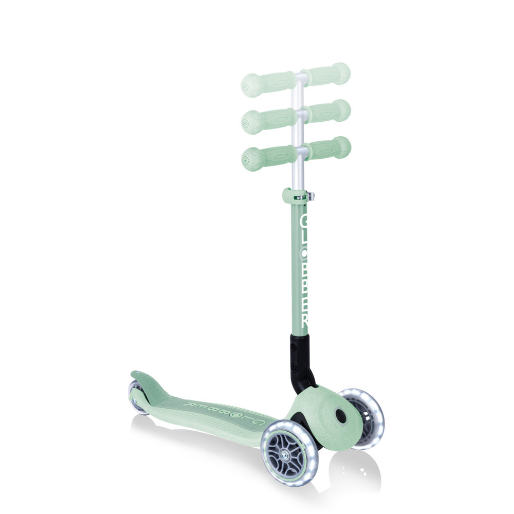 Globber Ecologic 3 Wheel Primo Foldable Aluminum Scooter for Kids - Lightweight & Adjustable Kick Scooter for Boys & Girls - Perfect for Commuting, Park Rides & Outdoor Fun