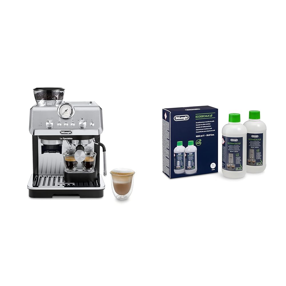 De'Longhi La Specialista Espresso Machine with Built-in Grinder & Milk Frother - 1450W Professional Barista Kit for Perfect Bean to Cup Coffee & Cappuccino | Includes Eco Descaler Set (2 Bottles) | Ideal for Home Coffee Bars & Entertaining Guests