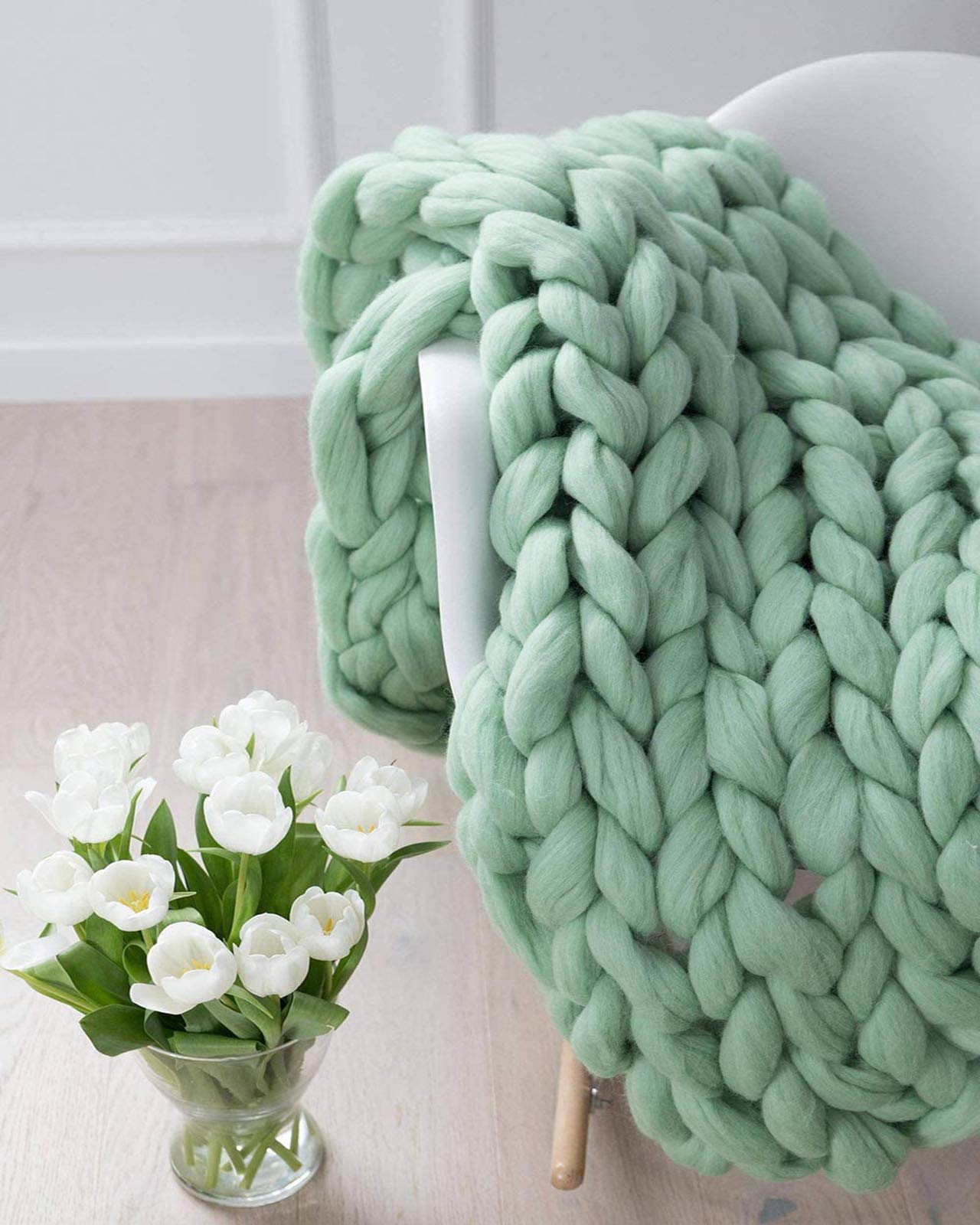 Cozy Chunky Knit Blanket for Baby Crib, Stroller & Home Decor - Soft Warm Throw in 32