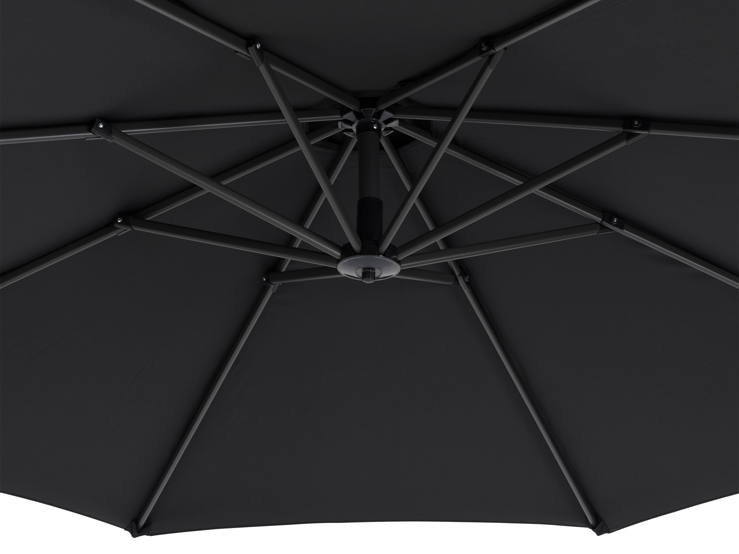 10ft Black Cantilever Umbrella with Heavy Duty Base - Patio, Poolside & Outdoor Shade Solution for Backyard, Garden and Deck