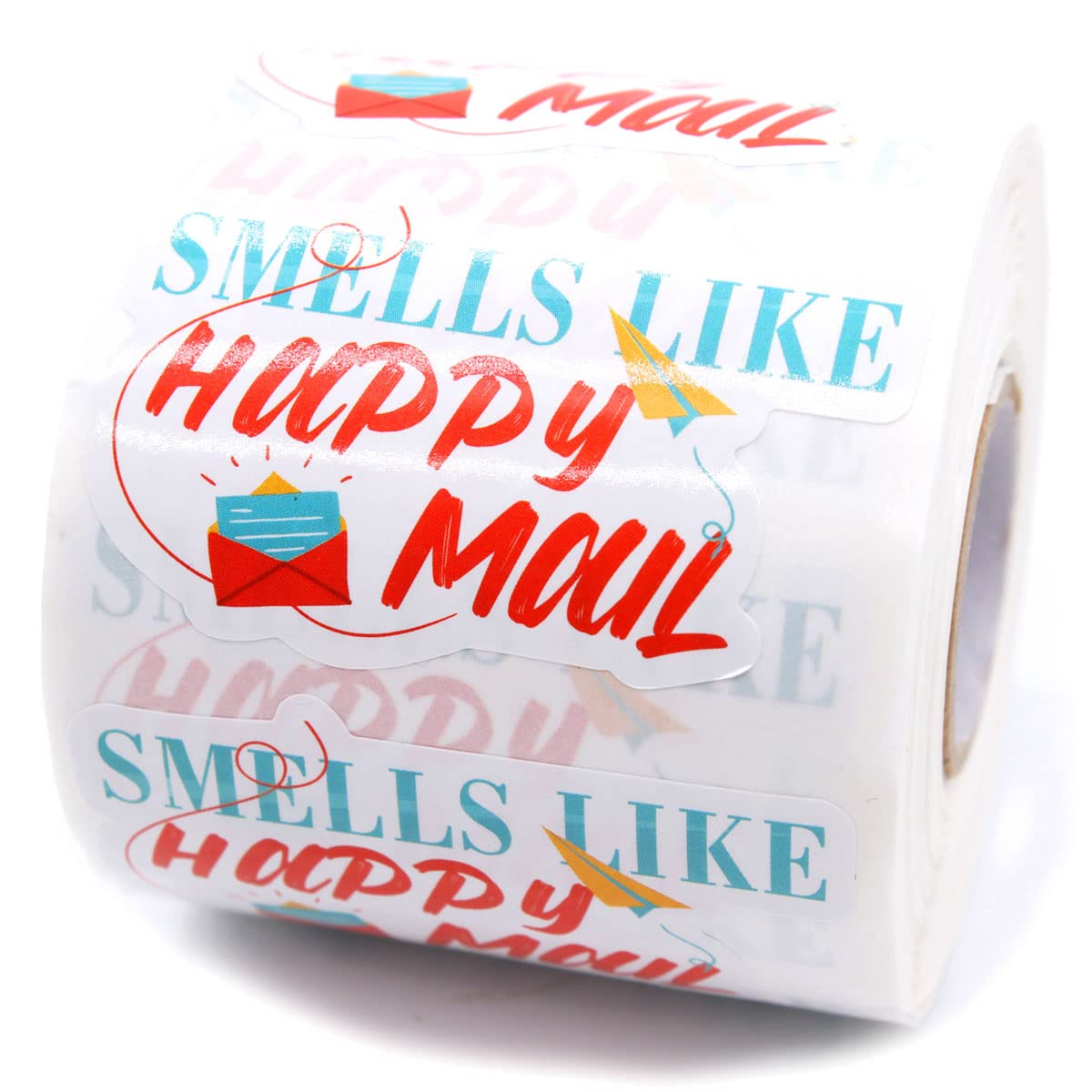 Kaecery 500-Piece Cute Small Business Stickers Labels Set - Thank You Stickers, Happy Mail Stickers, Boutique Packaging Stickers for Envelopes & Shipping - Perfect for Etsy Sellers, Online Shops & Handmade Business Branding (Smells Like Happy Mail)