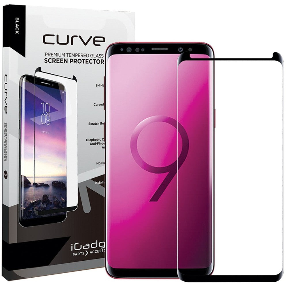 Samsung Galaxy S9 Tempered Glass Screen Protector - Full Coverage Adhesive - HD Clear, Anti-Scratch, Bubble-Free - Perfect for Work, Travel & Outdoor Activities