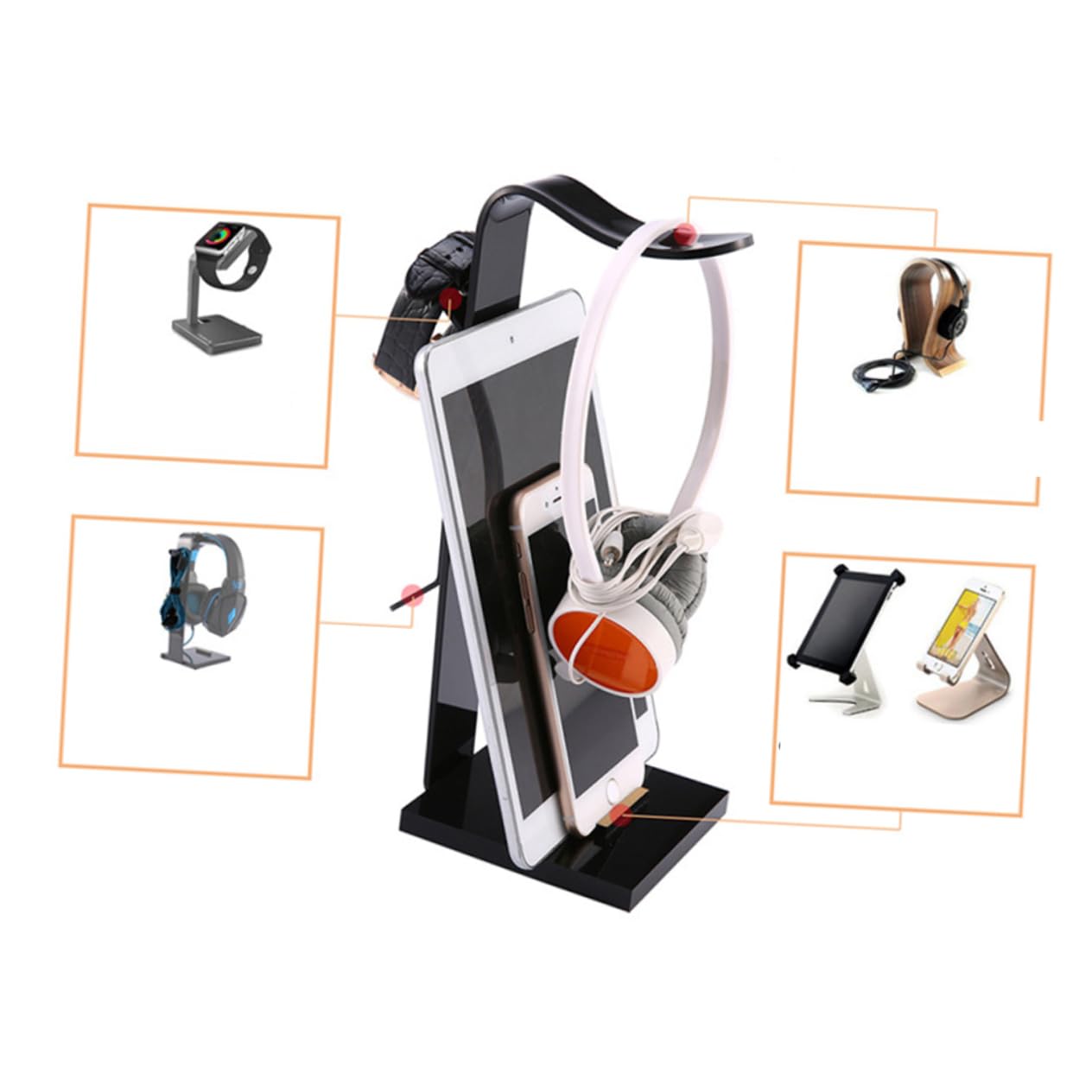 GLEAVI Premium Aluminum Headphone Stand - Universal Headset Holder with Non-Slip Base for Desk, Office, Gaming Setup & Car Use - Stylish Display Shelf for Beats, AirPods, Sony & Bose Headphones Accessories