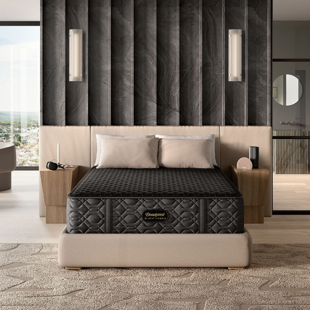 Beautyrest Black Series 3 Medium Hybrid Mattress - Queen Size Cooling Gel Memory Foam & Pocketed Coil Support for Pressure Relief - Perfect for Back Sleepers & Couples in Master Bedrooms