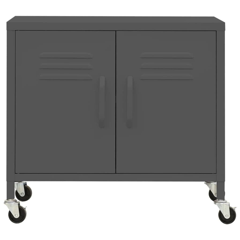 Steel Storage Cabinet with Double Doors & Wheels - 23.6