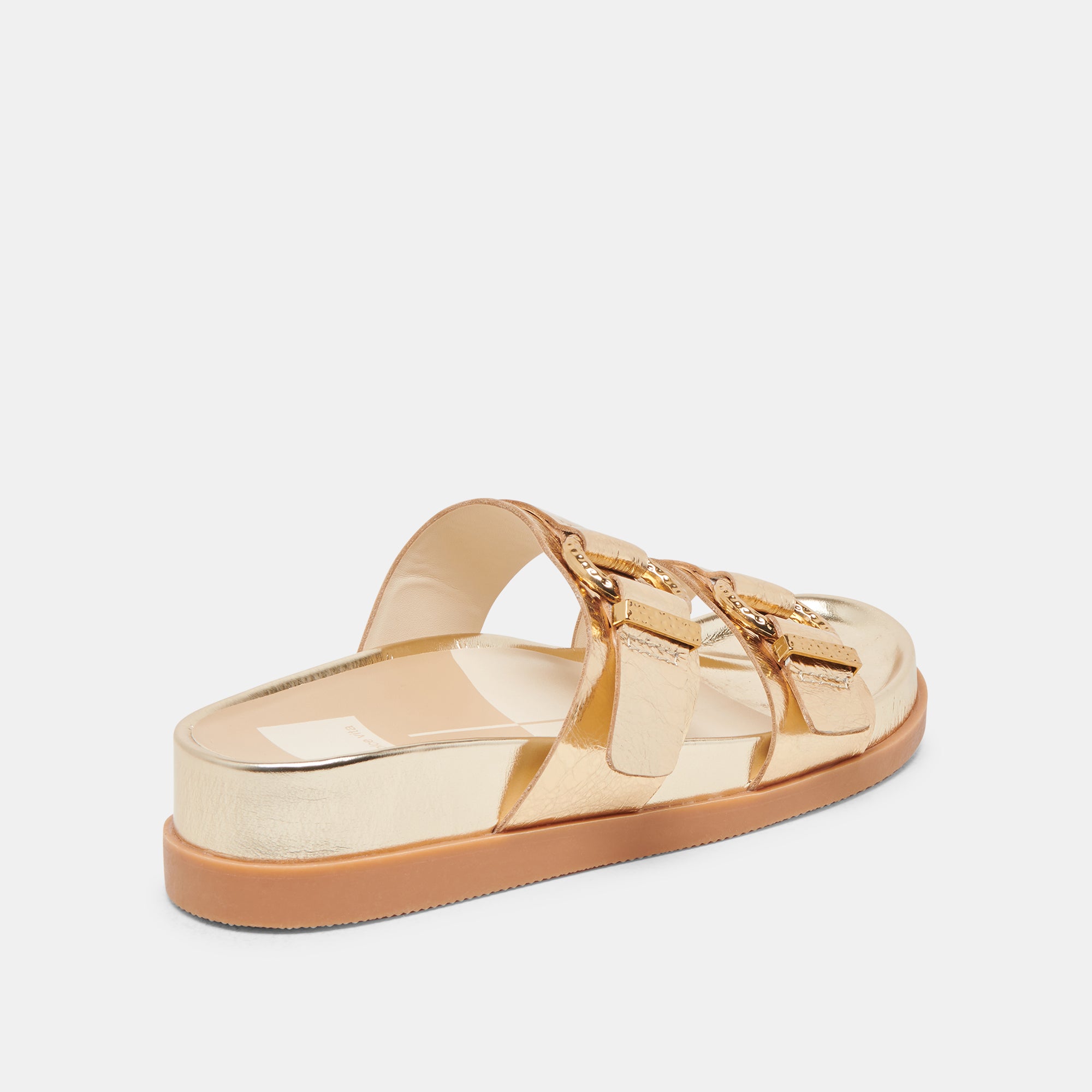 SOYA SANDALS Women's Gold Distressed Leather Flip Flops - Comfortable Summer Beach Slides for Outdoor, Vacation & Casual Wear