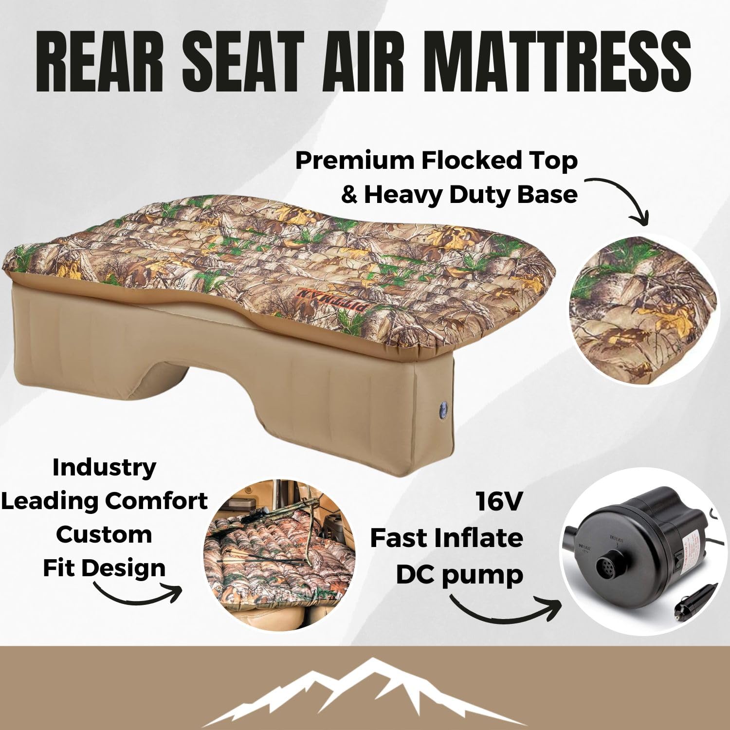 **Pittman Outdoors Backseat Air Mattress for Trucks, Vans & SUVs - 60