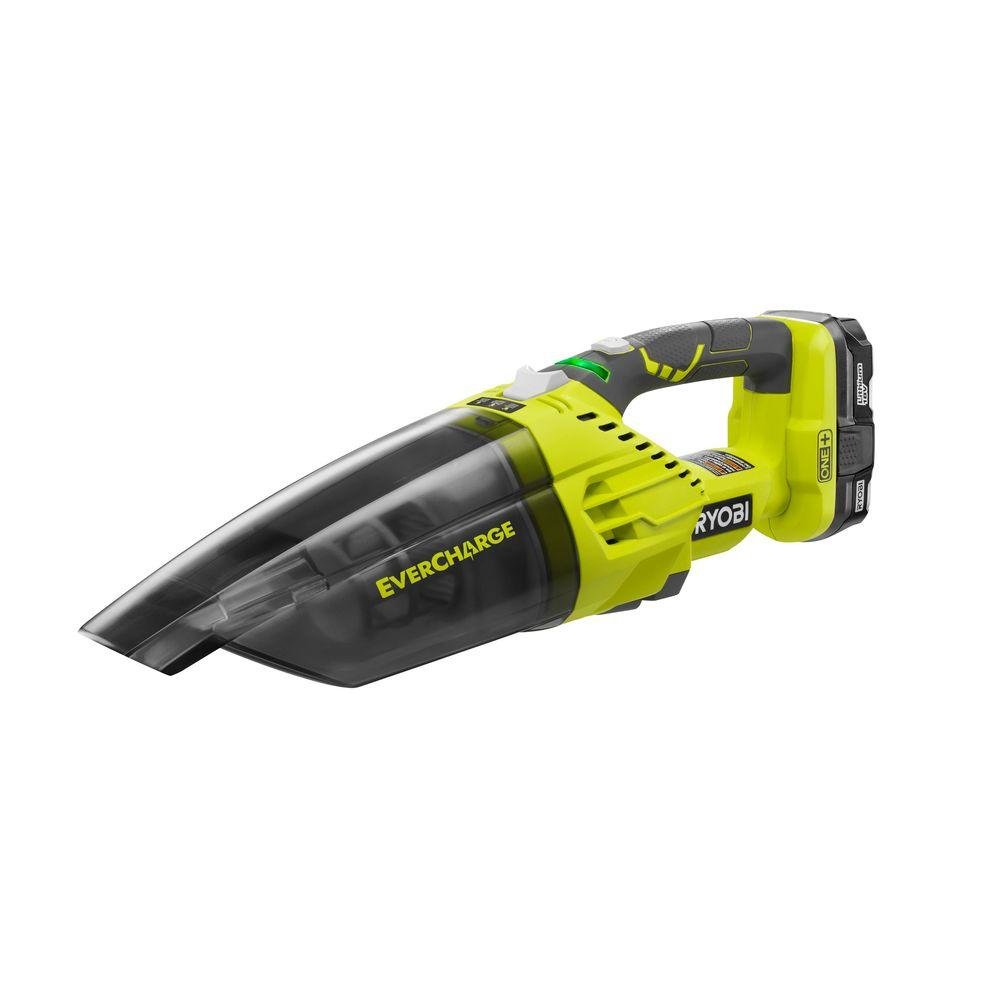 RYOBI P714K 18V One+ Cordless Handheld Vacuum Cleaner with EverCharge Technology - Lightweight Portable Vac for Car, Home, and Workshop Cleaning