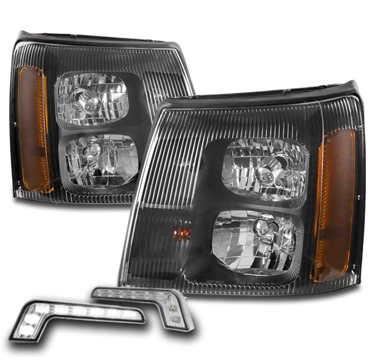 2003-2006 Cadillac Escalade/ESV/EXT Replacement Black Headlights with 6.25
