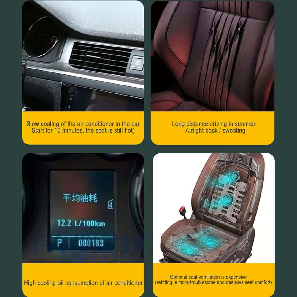 3-Speed USB Powered Electric Car Cooling Fan - Universal 110mm-168mm Headrest Backseat Fan for Vehicles | Portable Cooling Solution for Road Trips & Summer Commutes (Black)