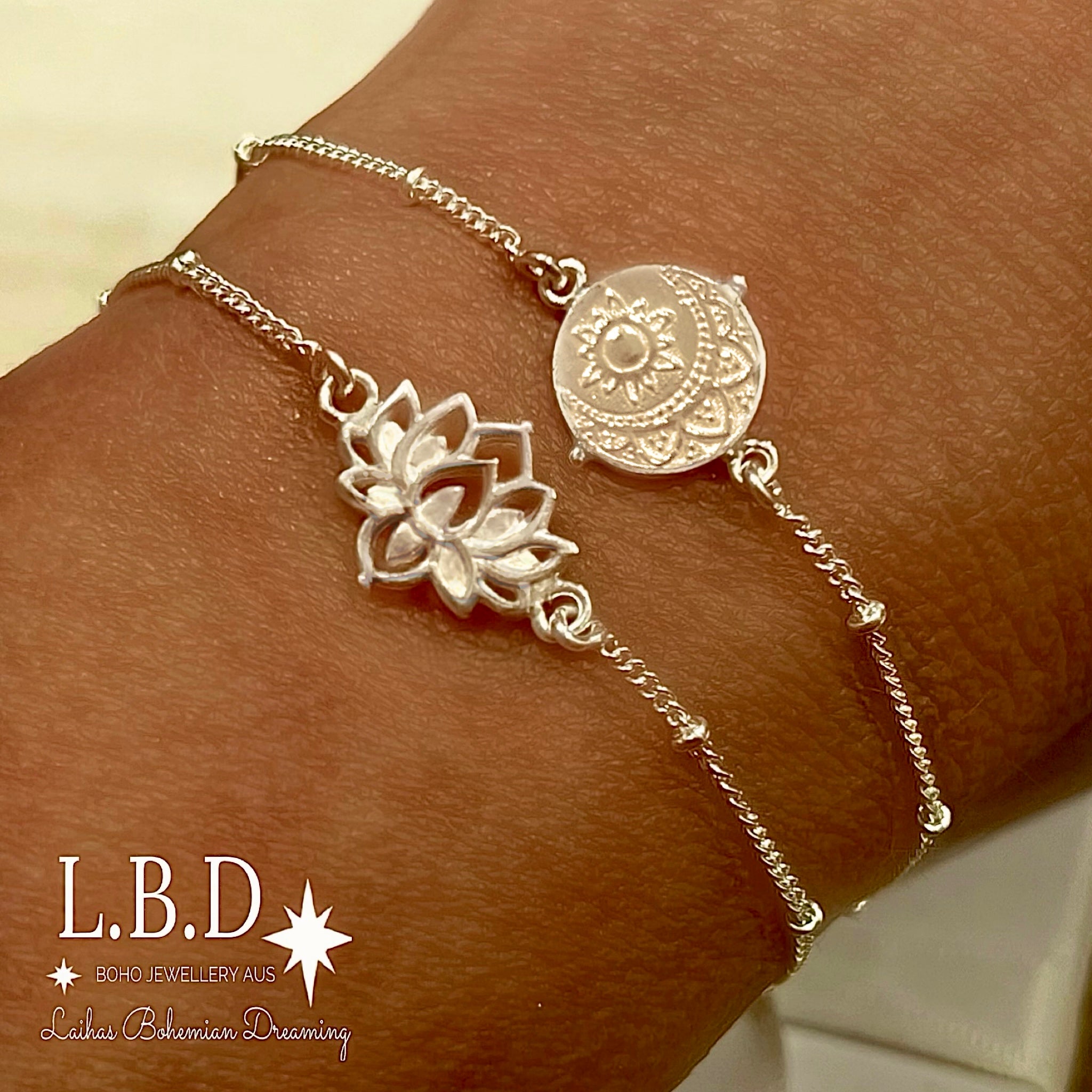 Lotus Flower Sterling Silver Bracelet for Women - Elegant Adjustable Bangle with Handmade Floral Design - Perfect for Yoga, Meditation, Boho Fashion & Gift Giving