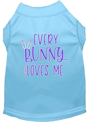 Every Bunny Loves Me Screen Print Dog T-Shirt - Cute Pet Apparel in Multiple Colors for Easter, Valentine's Day & Photo Shoots