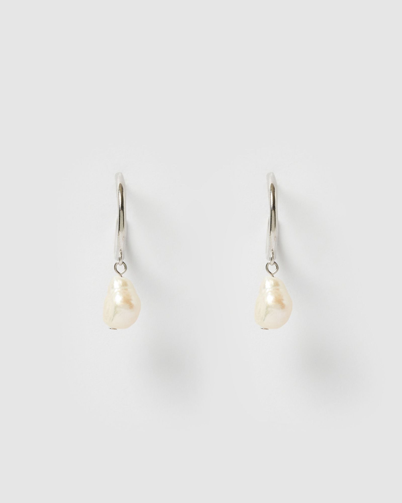 Izoa Enlighten Mini Hoop Earrings - Sterling Silver with Freshwater Pearl - Elegant Jewelry for Women, Perfect for Everyday Wear, Office & Special Occasions