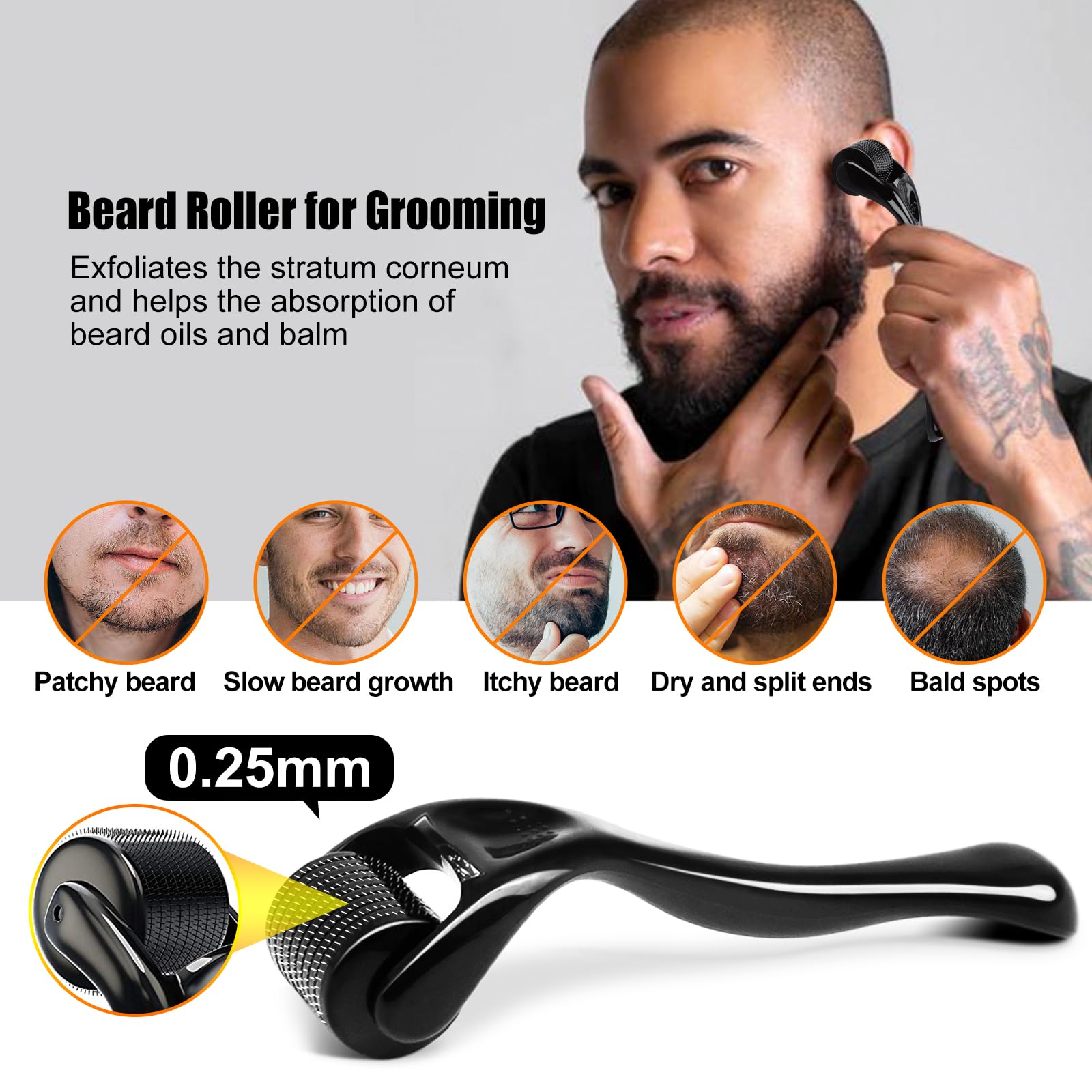 RAFFIN Beard Growth Kit for Men - Natural Beard Oil, Balm, Comb & Massager - Stimulate Growth for Fuller, Thicker & Healthier Beards - Perfect Gift for Boyfriend, Husband or Dad - Great for Patchy Beards & Daily Grooming Routine