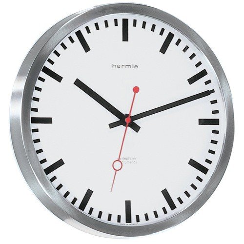 Hermle Grand Central Quartz Wall Clock - Elegant Silent Sweep Movement, 12.5 Inch, Battery Operated - Perfect for Living Room, Office, and Home Decor