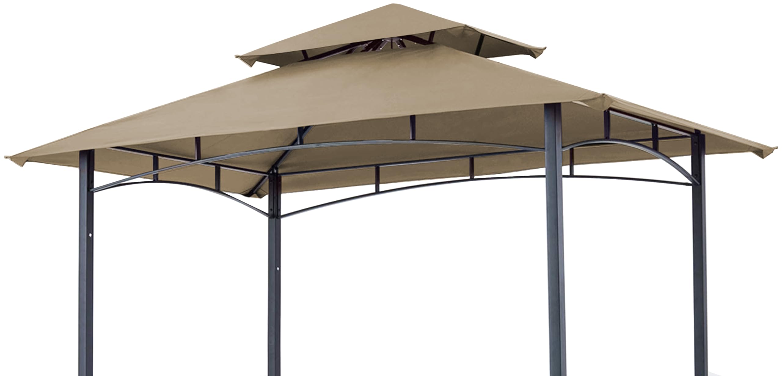 SCOCANOPY 8x5FT Replacement Canopy for Gazebo Model L-GG001PST-F - Khaki BBQ Grill Gazebo Roof Top Cover | Perfect for Outdoor Patio, Backyard, and Garden Parties