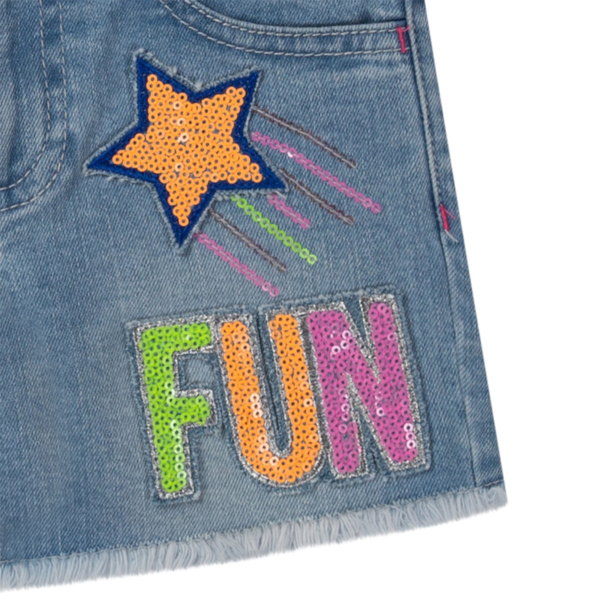 Billieblush Women's Denim Shorts with Double Stone Bleach Wash - Perfect for Parties, Night Out & Summer Fashion