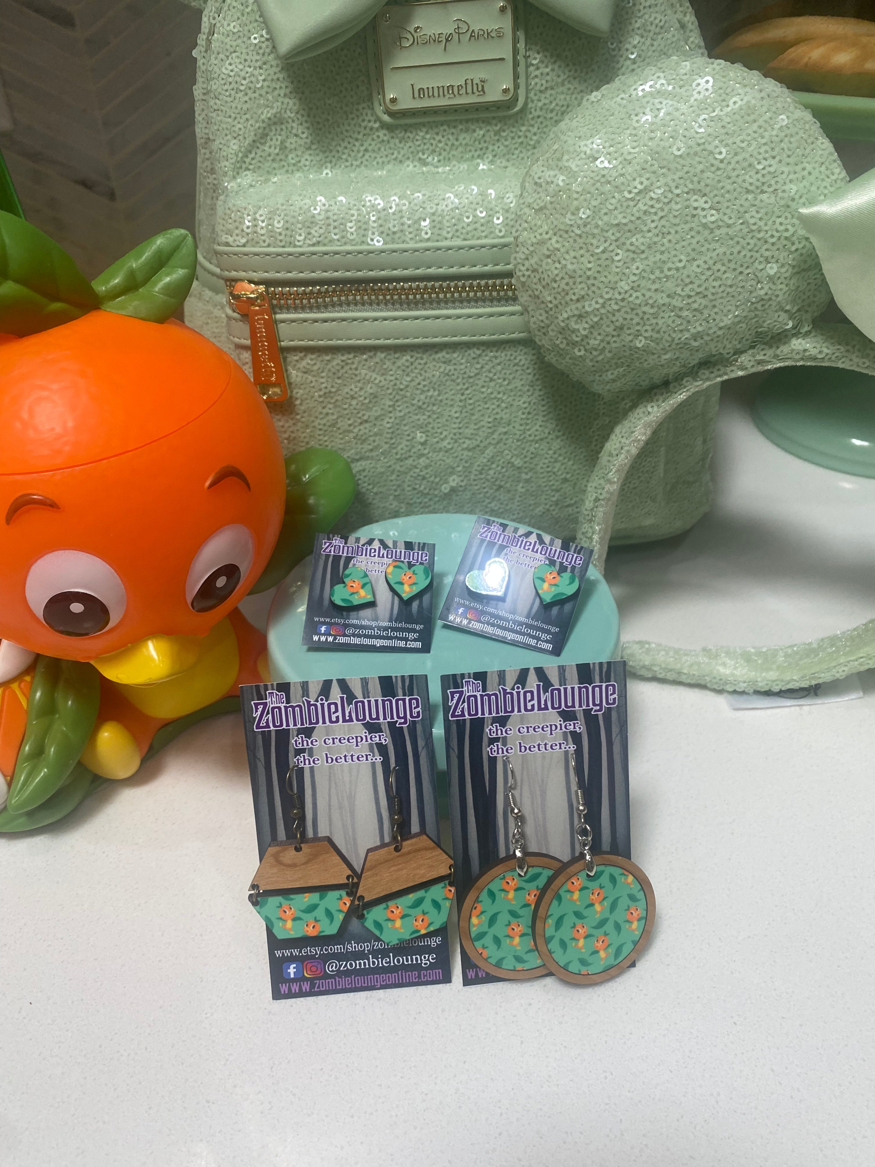 Handmade Orange Bird Wooden Earrings - Boho Chic Dangle Earrings for Women - Lightweight & Hypoallergenic - Perfect for Festivals, Parties & Everyday Wear