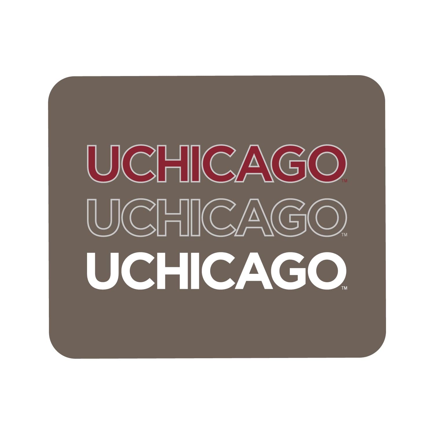 University of Chicago Standard Fabric Mouse Pad - OTM Essentials Desk Accessory for Work & Gaming with Triple Wordmark V1 Design - Perfect for Office, Home & Dorm Room Setup