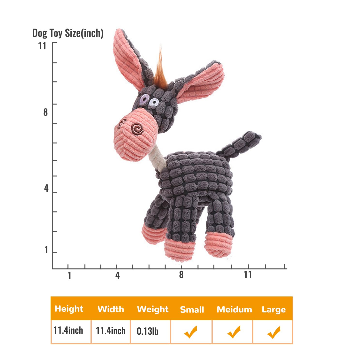 Durable Squeaky Dog Toys for Small & Medium Dogs - 3 Pack Plush Puppy Chew Toys (Donkey, Horse, Sheep) - Interactive Teething Relief Toys for Puppies - Perfect for Indoor Play, Training & Anxiety Relief