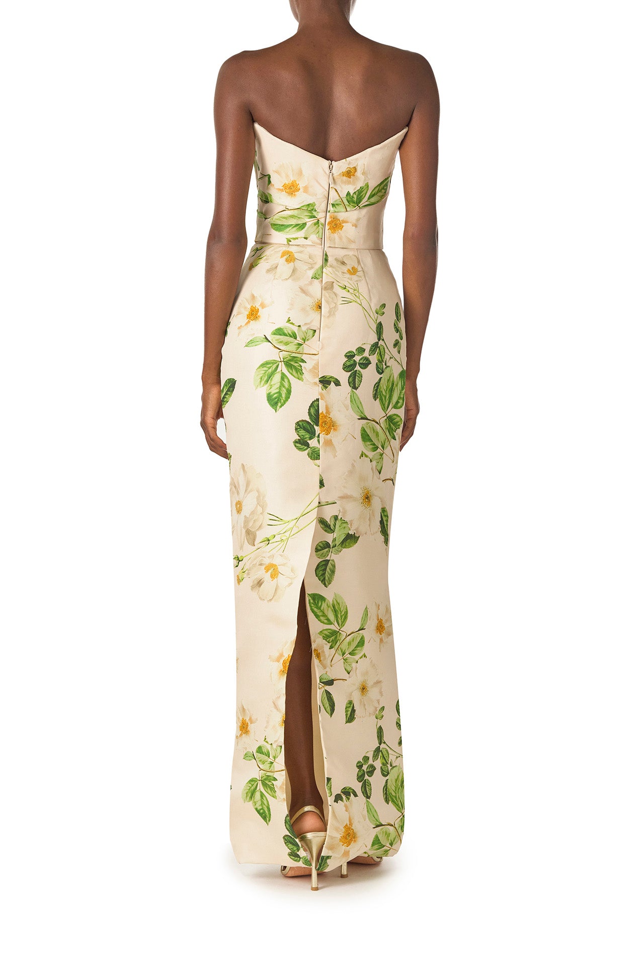 Elegant Rose Printed Column Gown - Floral Maxi Dress for Women | Perfect for Weddings, Parties & Special Occasions