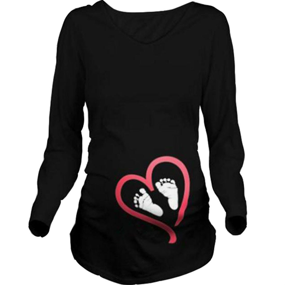 Funny Maternity T-Shirt for Women - Cute Baby Footprints Pregnancy Shirt | Comfortable Cotton Tee for Expecting Moms, Baby Showers & Gender Reveal Parties