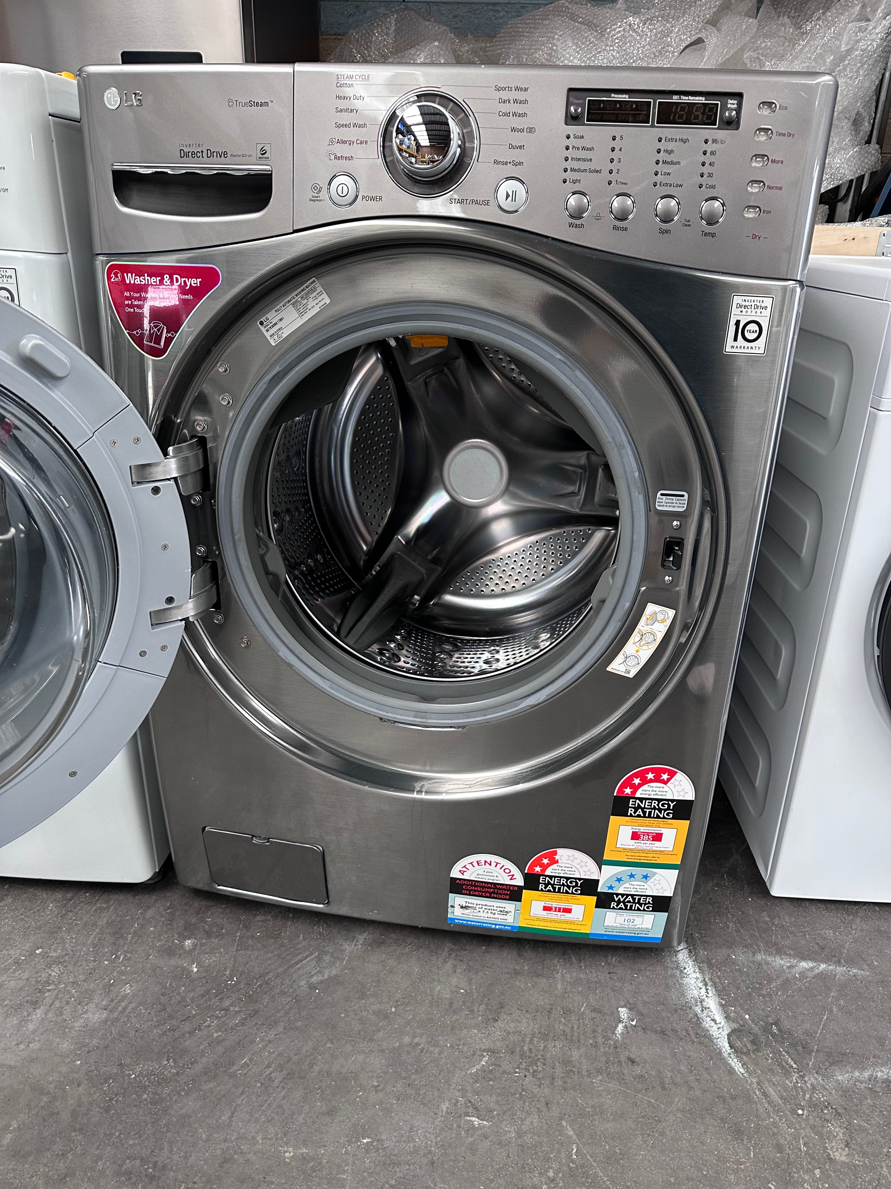 LG 15kg/7.5kg Washer Dryer Combo - Energy Efficient Front Load Laundry Machine with Smart Features | Perfect for Apartments, Small Homes & RV Living [Certified Refurbished]