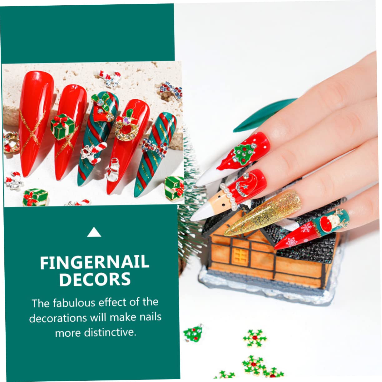 Beavorty Christmas Nail Decorations Set - 15pcs Alloy Nail Art Charms for DIY Manicure | Holiday Nail Accessories for Women | Perfect for Xmas Parties, Gift Giving & Home Nail Salon