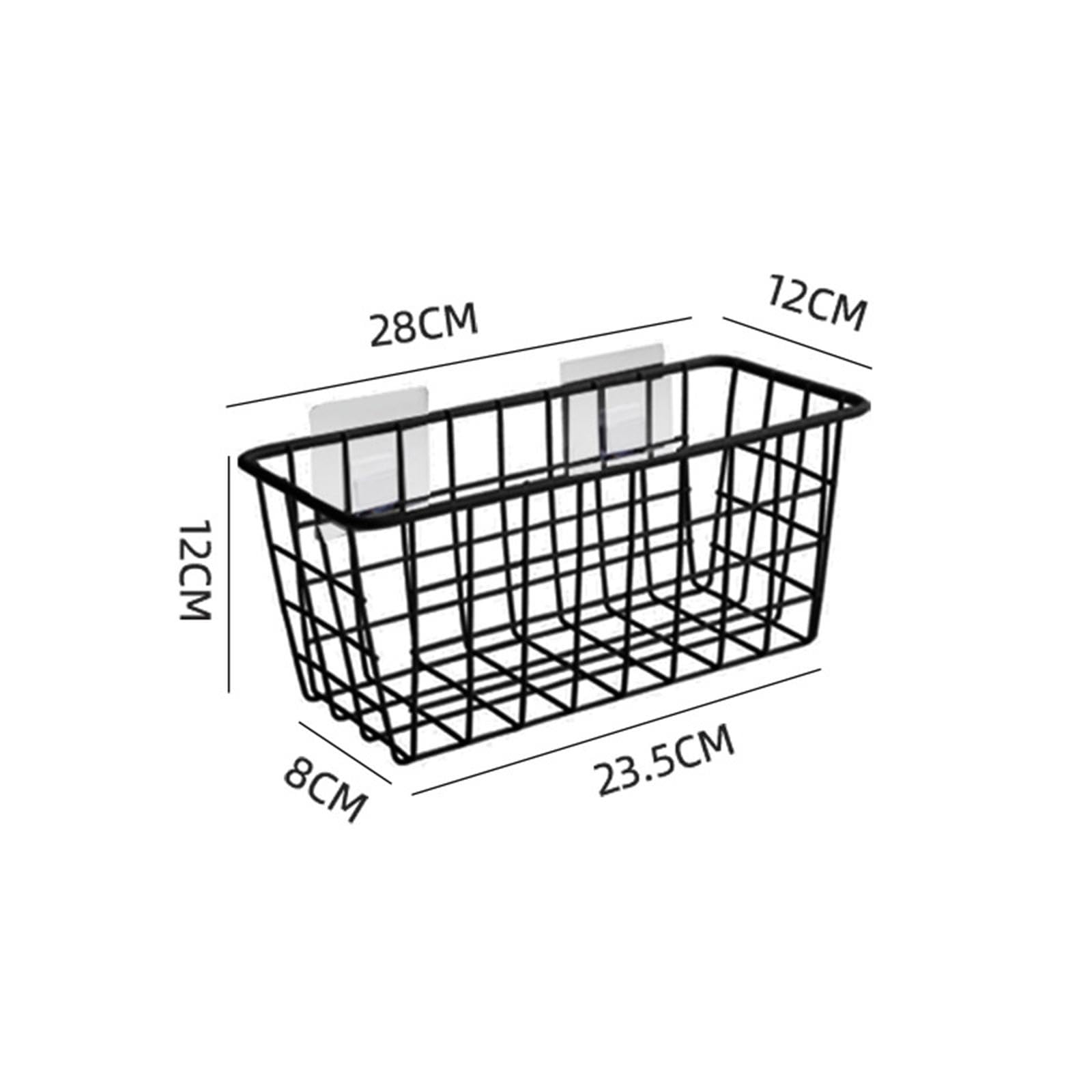 CALANDIS® Metal Hanging Wire Basket - Farmhouse Rustic Decor for Pantry, Kitchen, Cabinets & Bedroom Organization - Black Storage Basket with 2 Bonus Stickers | Perfect for Home, Office & Bathroom Storage Solutions