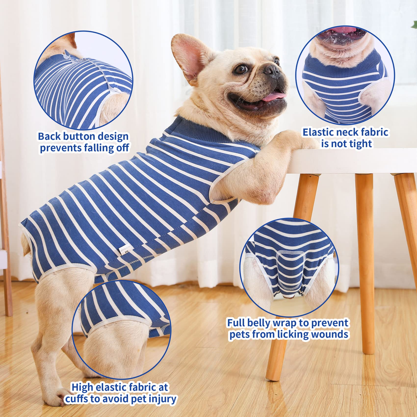 Dog Surgery Recovery Suit - Breathable Post-Op Vest for Dogs, Male & Female Pet Surgical Onesie to Prevent Licking - Alternative to E-Collar & Cone (Medium Size) - Ideal for Spay/Neuter, Wound Care & Incision Protection