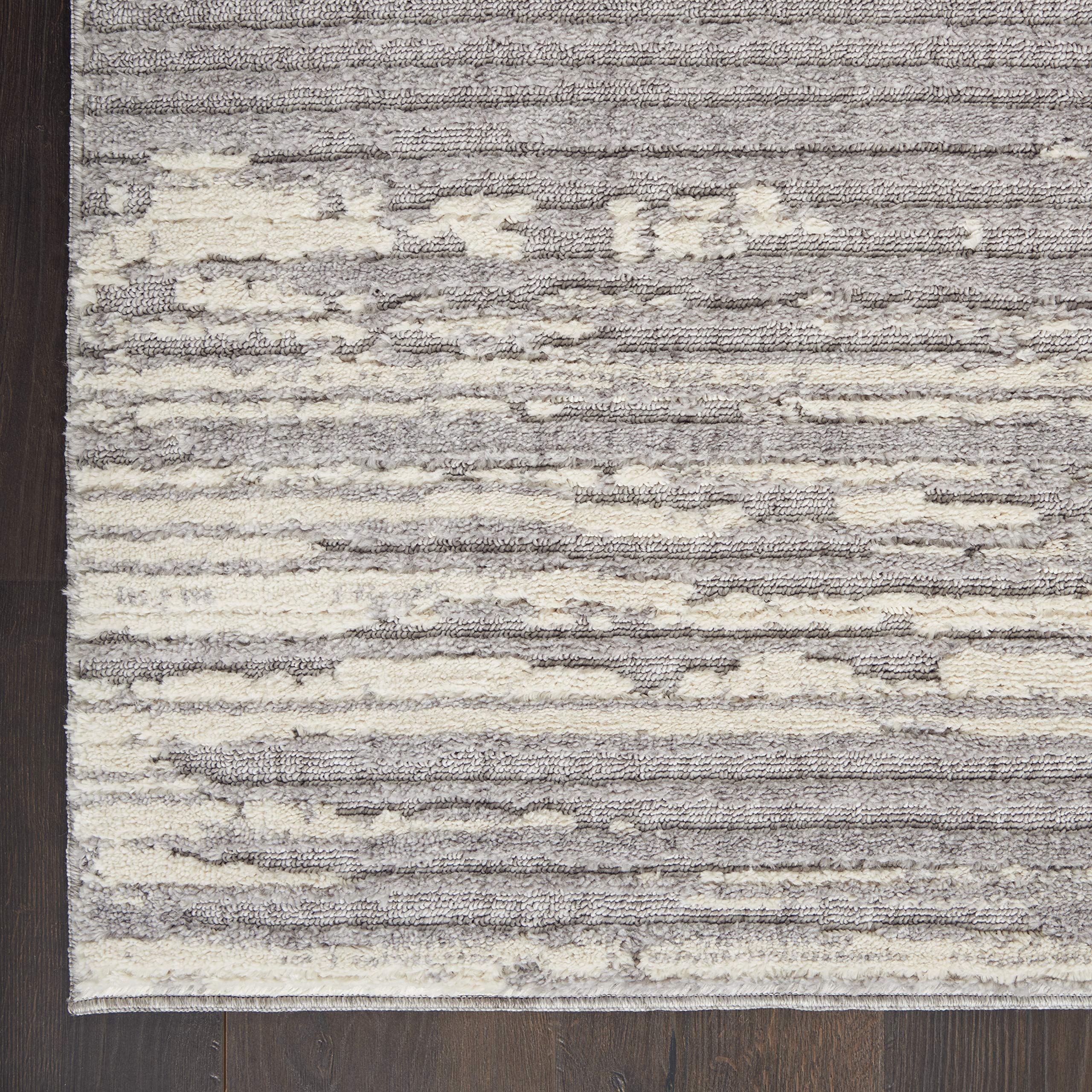 Nourison Textured Abstract Grey/Ivory 5'3