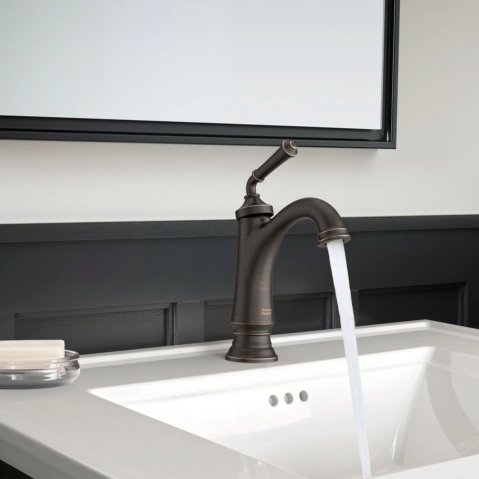 Delancey® Single Hole Single Handle Bathroom Faucet 1.2 GPM/4.5 LPM - Modern Water-Saving Bathroom Sink Faucet with Lever Handle - Perfect for Small Bathrooms, Powder Rooms & Vanities