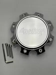AR Cap Bolt On Wheel Adapters (Chrome/Black) 8x6.5 to 8x180 - Perfect for Truck & SUV Wheel Conversions & Off-Road Upgrades