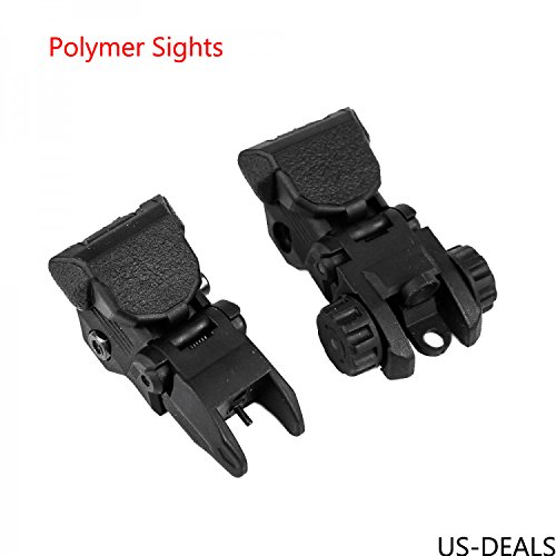 Polymer Flip Up Backup Sights for AR-15 & CQB - Lightweight & Durable Iron Sights for Tactical Shooting, Hunting & Range Practice