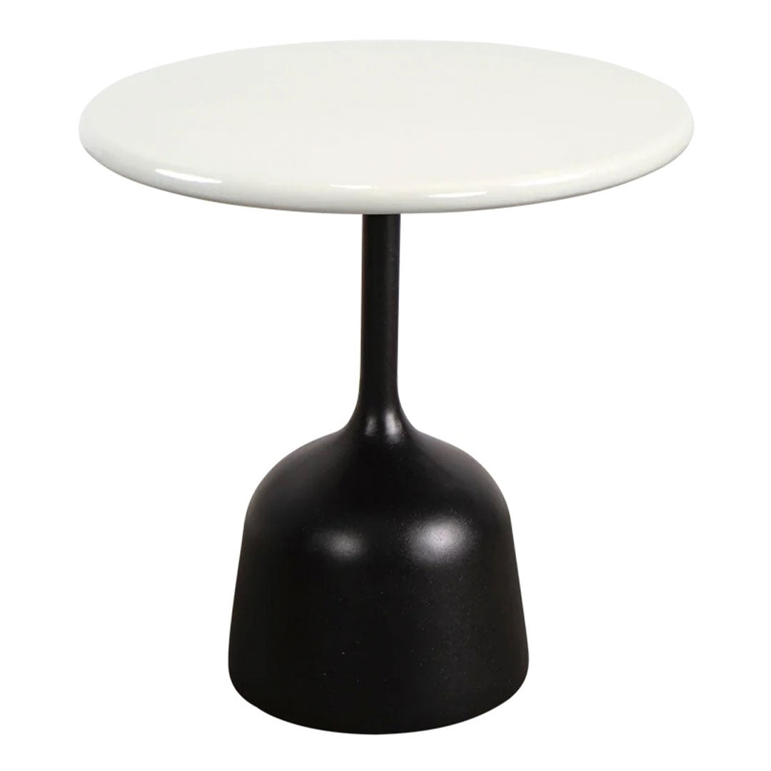 Round Coffee Table with Glossy Finish - Small Modern Accent Table for Living Room, Bedroom, or Office