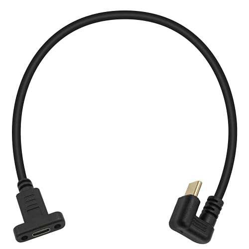 Poyiccot 180 Degree U-Shaped USB C Extender Cable - USB 3.1 Male to Female Panel Mount Adapter (1ft/30cm) - Supports 10Gbps & 3A Fast Charging for MacBook Pro, USB C Hub - Perfect for Tight Spaces & Wall Mount Setups