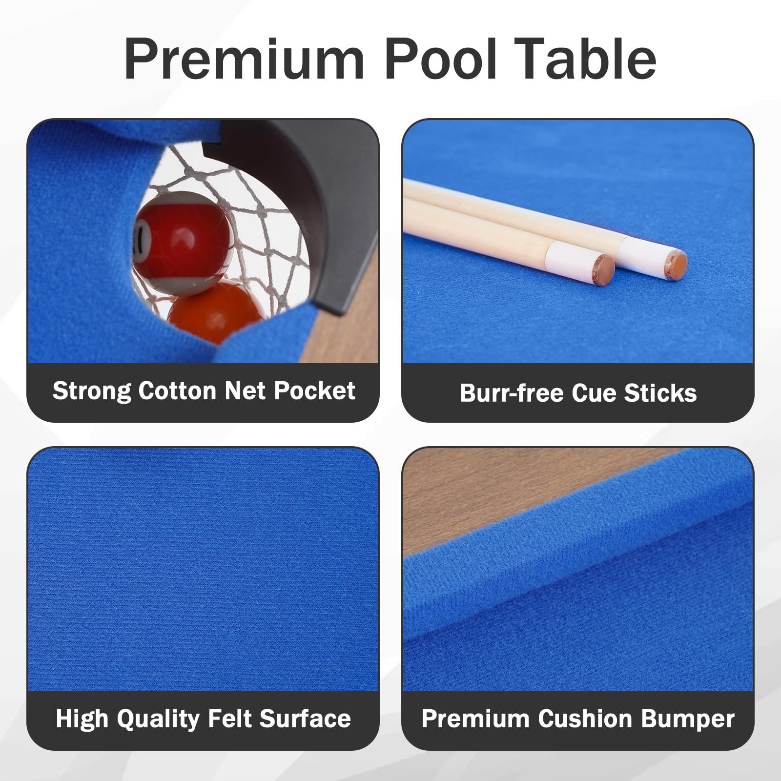 Mini Pool Table with Balls, Cues, Chalk, Brush & Triangle - Compact Indoor Billiard Game Set for Living Room, Game Room & Man Cave - Perfect for Family Entertainment & Home Arcade Fun