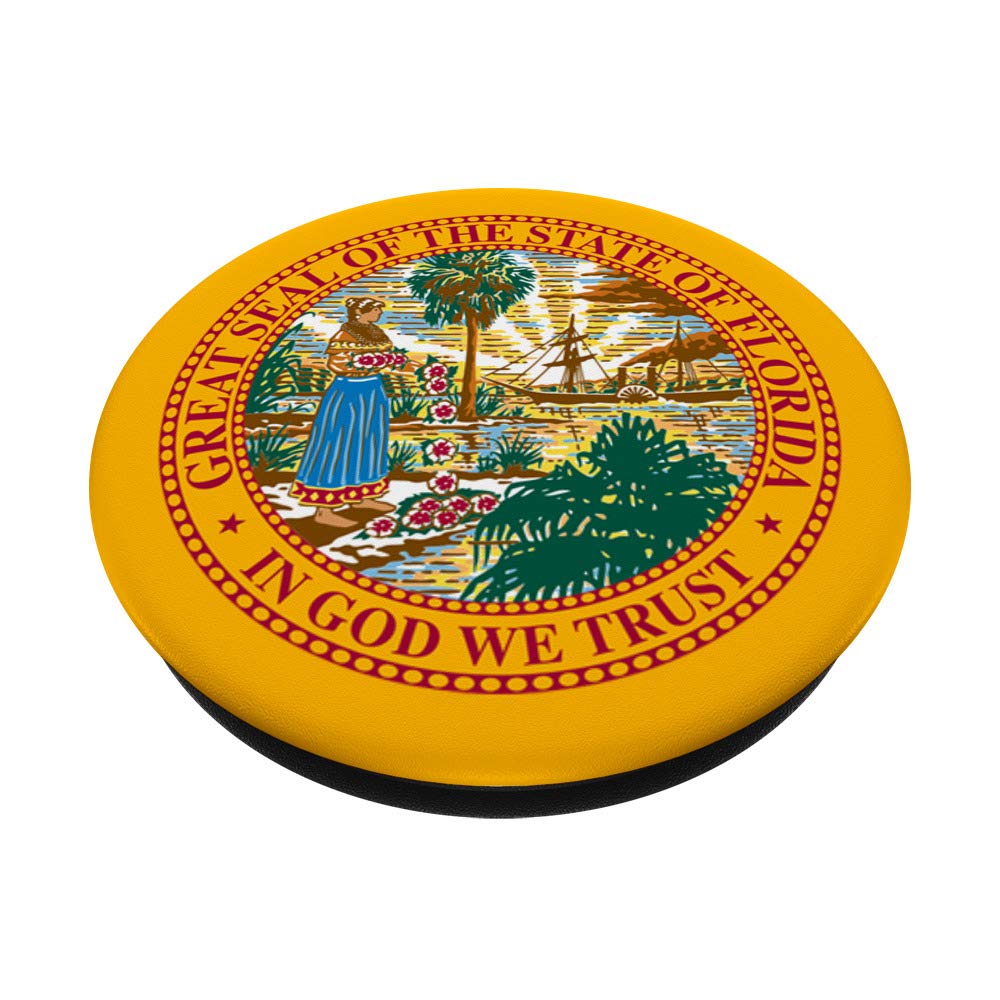 Florida State Seal Flag PopSockets PopGrip - Swappable Phone & Tablet Grip with USA Design | Perfect for Travel, Office, and Everyday Use