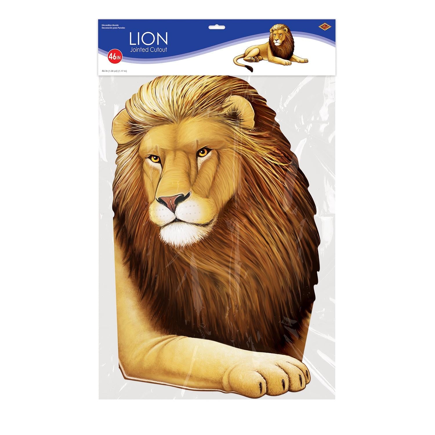 12 Pack Beistle Jointed Lion Party Decorations - Hanging Animal Cutouts for Jungle Theme Birthday, Baby Shower & Classroom Decor