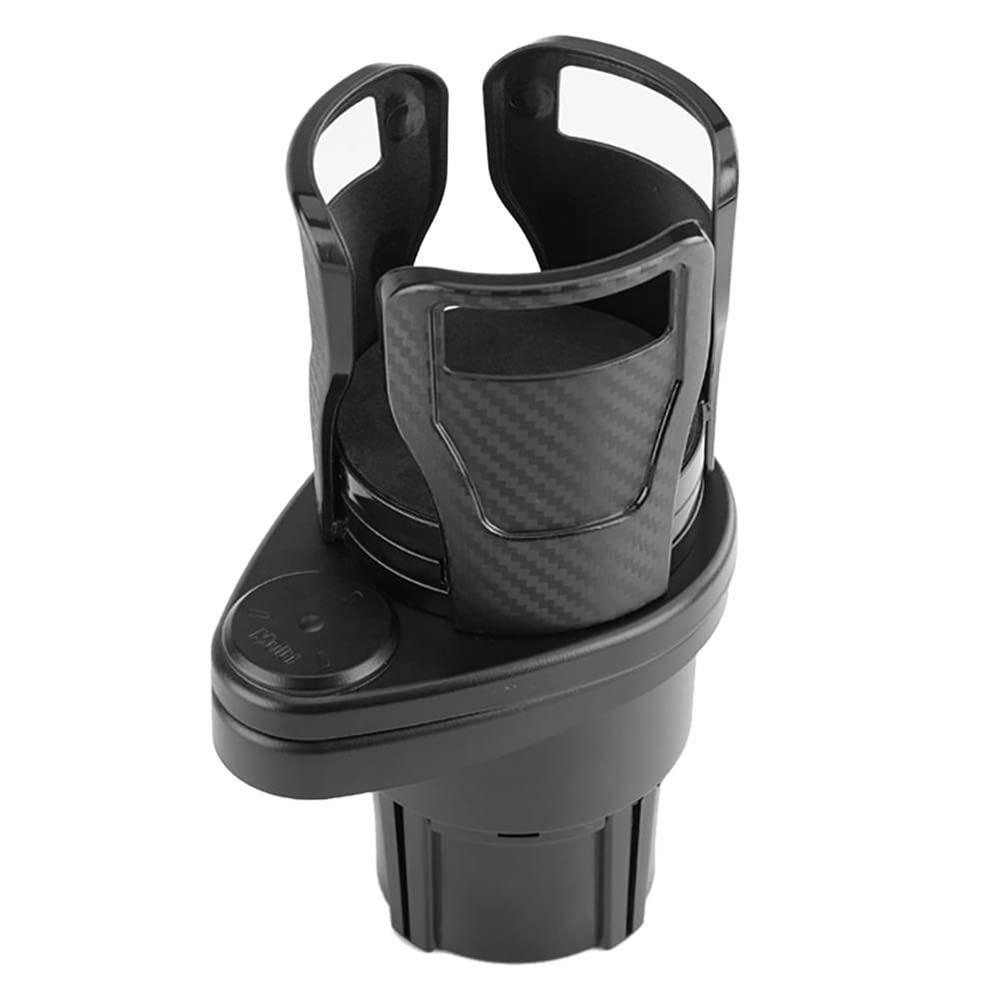 TOTMOX Car Cup Holder - Adjustable 2-in-1 Carbon Fiber Beverage Holder for Water Bottles & Coffee Mugs | Perfect for Road Trips, Commuting & Car Organization