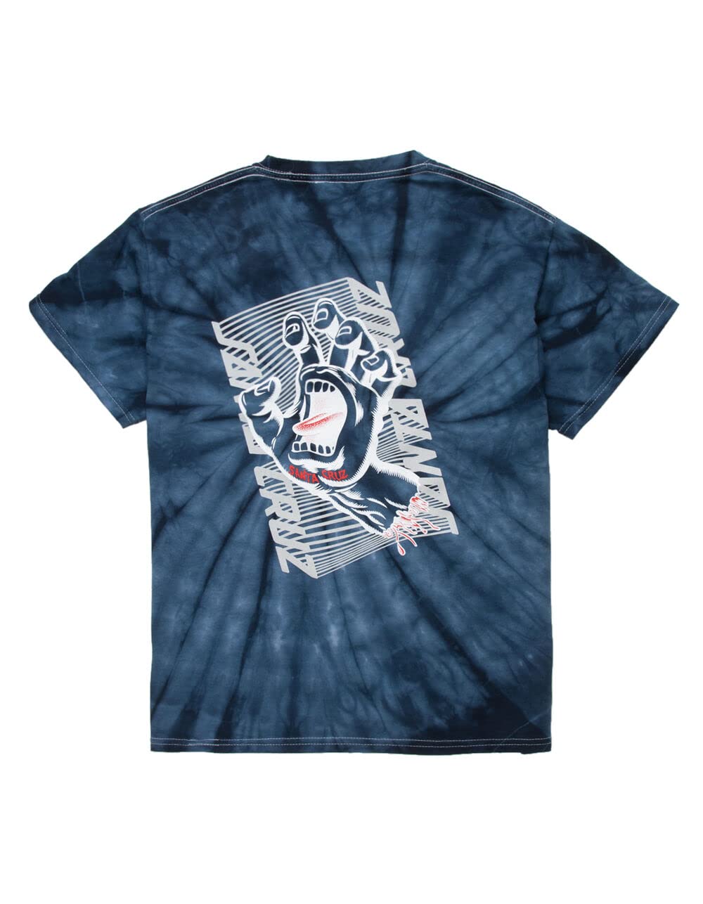 Santa Cruz Big Boys' Split Strip Hand Shirts - Small Size, Spider Navy Color - Perfect for Skateboarding, Surfing & Casual Streetwear