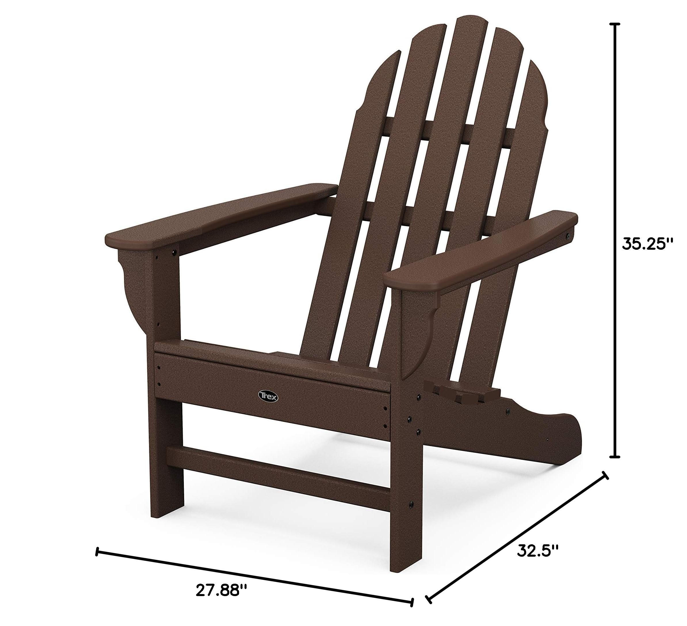 Premium Trex Outdoor Furniture Cape Cod Adirondack Chair - All-Weather Resistant Polyethylene Material - Perfect for Patio, Deck, Garden & Poolside Relaxation