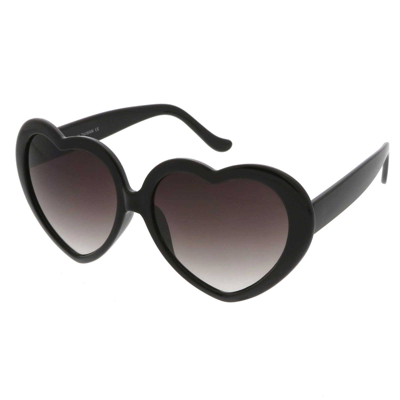 Women's Oversized Heart-Shaped Sunglasses with Neutral-Colored Lenses (55mm) - Trendy UV Protection for Beach, Driving & Outdoor Fashion