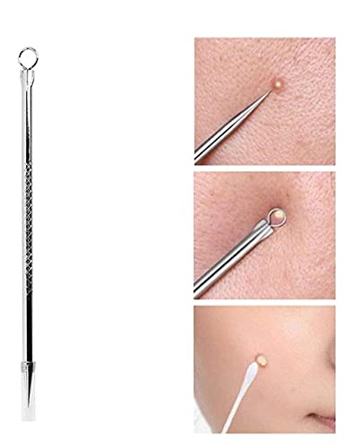 2 Pack Blackhead Remover & Pimple Popper Tool Kit - Stainless Steel Blemish Extractor for Whitehead & Blackhead Removal - Includes 3 Eyebrow Razors - Safe Acne Treatment for Face & Nose - Perfect for Home Skincare & Travel