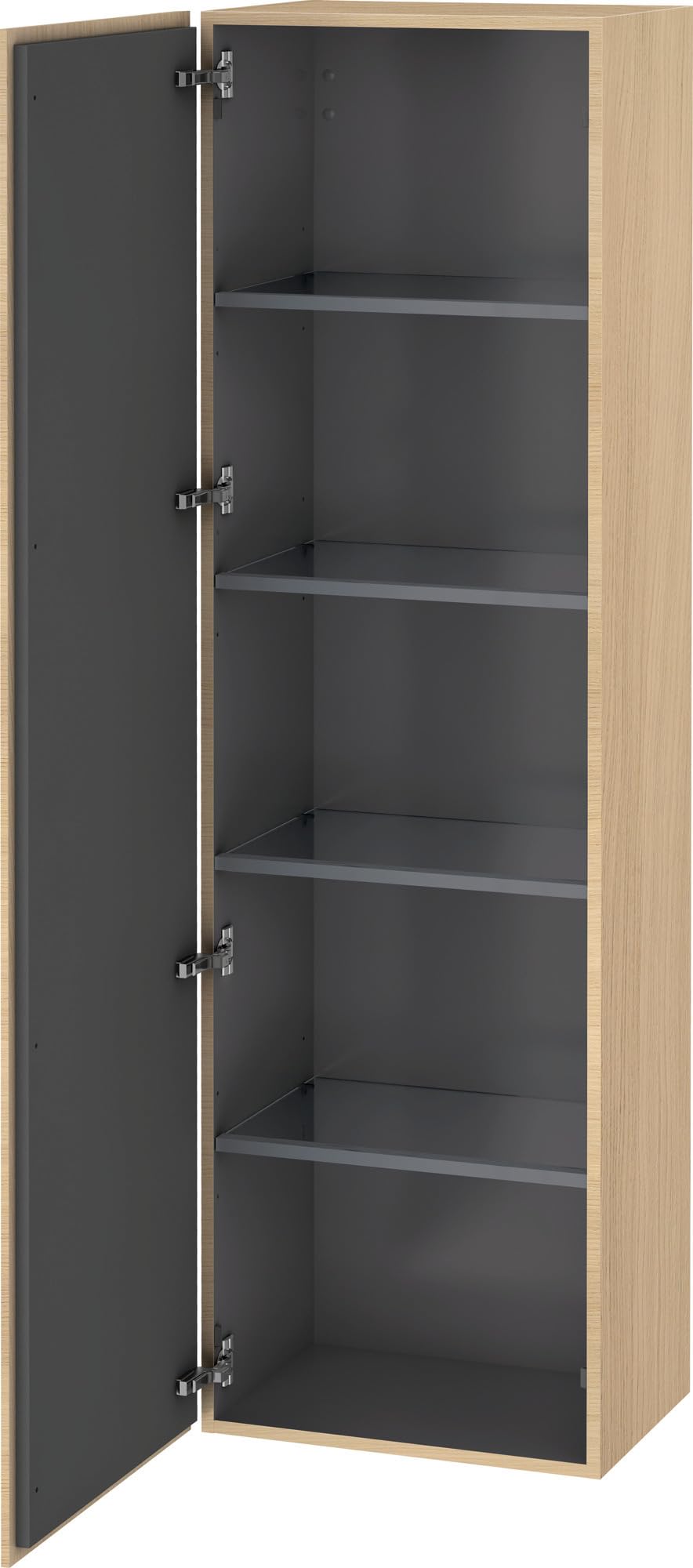 Duravit L-Cube Tall Bathroom Cabinet in Mediterranean Oak Finish - Perfect for Modern Bathroom Storage and Organization