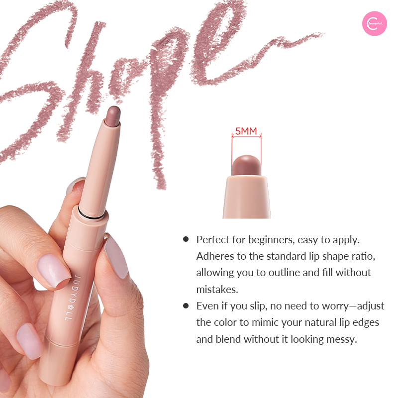 Judydoll True Plump Dual Ended Lip Liner & Gloss Pen - Waterproof Long Lasting Lipstick for Everyday Makeup, Date Night & Special Occasions