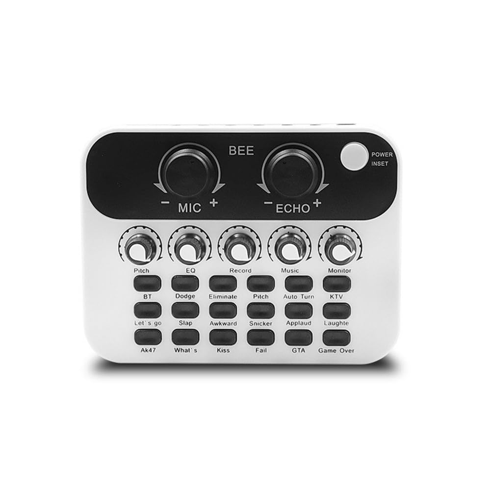 BNTAOMLE Mini USB Audio Interface - Portable Sound Card for PC, Computer & Phone - Podcast Mixer with Live Effects for Recording, Streaming & Broadcasting - Ideal for Home Studios, Gaming & Voiceovers