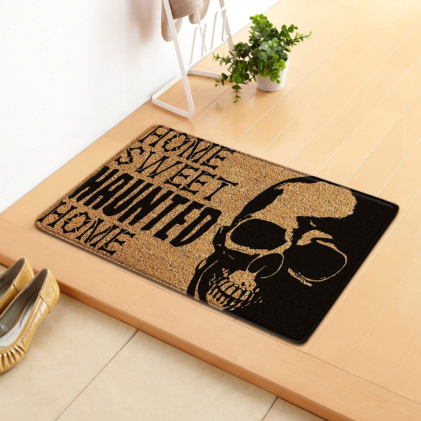 Halloween Cartoon Alphabet Doormat - Non-Slip Rubber Welcome Mat for Indoor/Outdoor Use - Perfect for Halloween Decor, Front Door Entrance & Seasonal Floor Decorations
