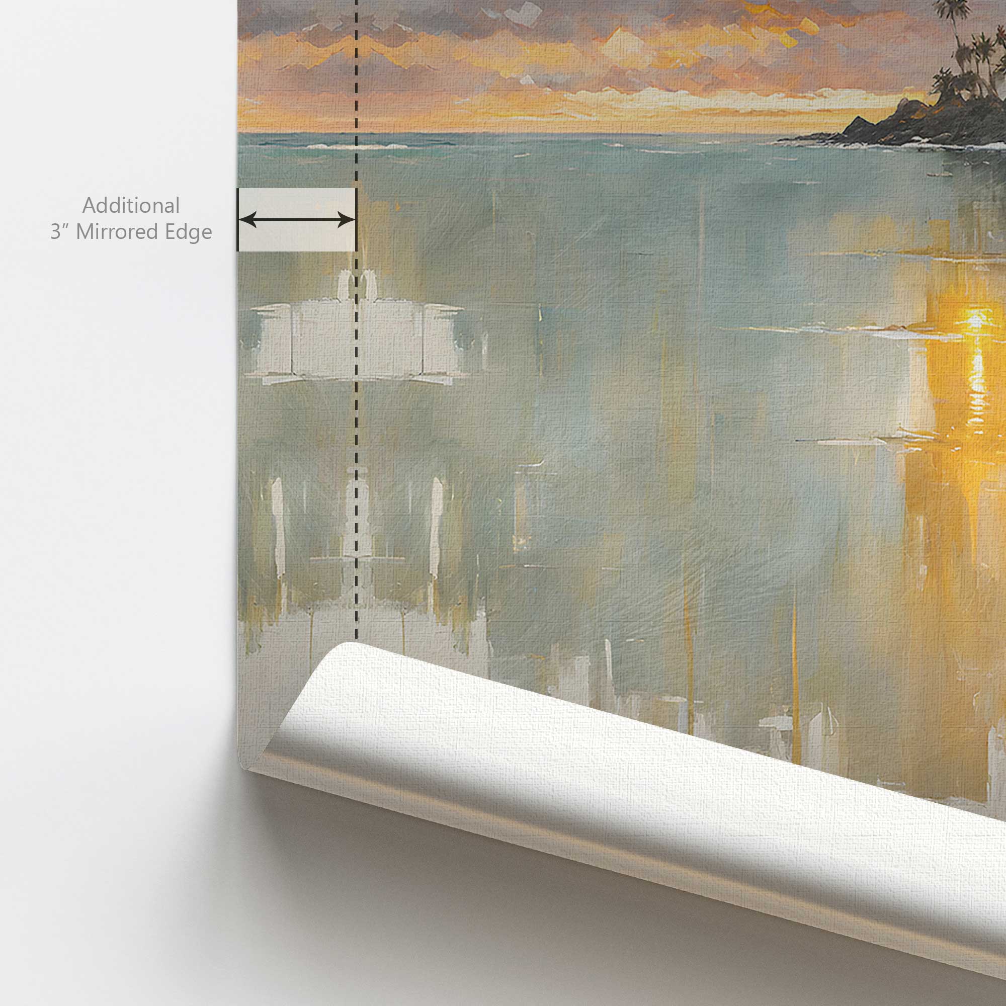 Golden Waves at Sunset III Canvas Wall Art Print - Ocean Beach Sunset Painting for Living Room, Bedroom & Office Decor