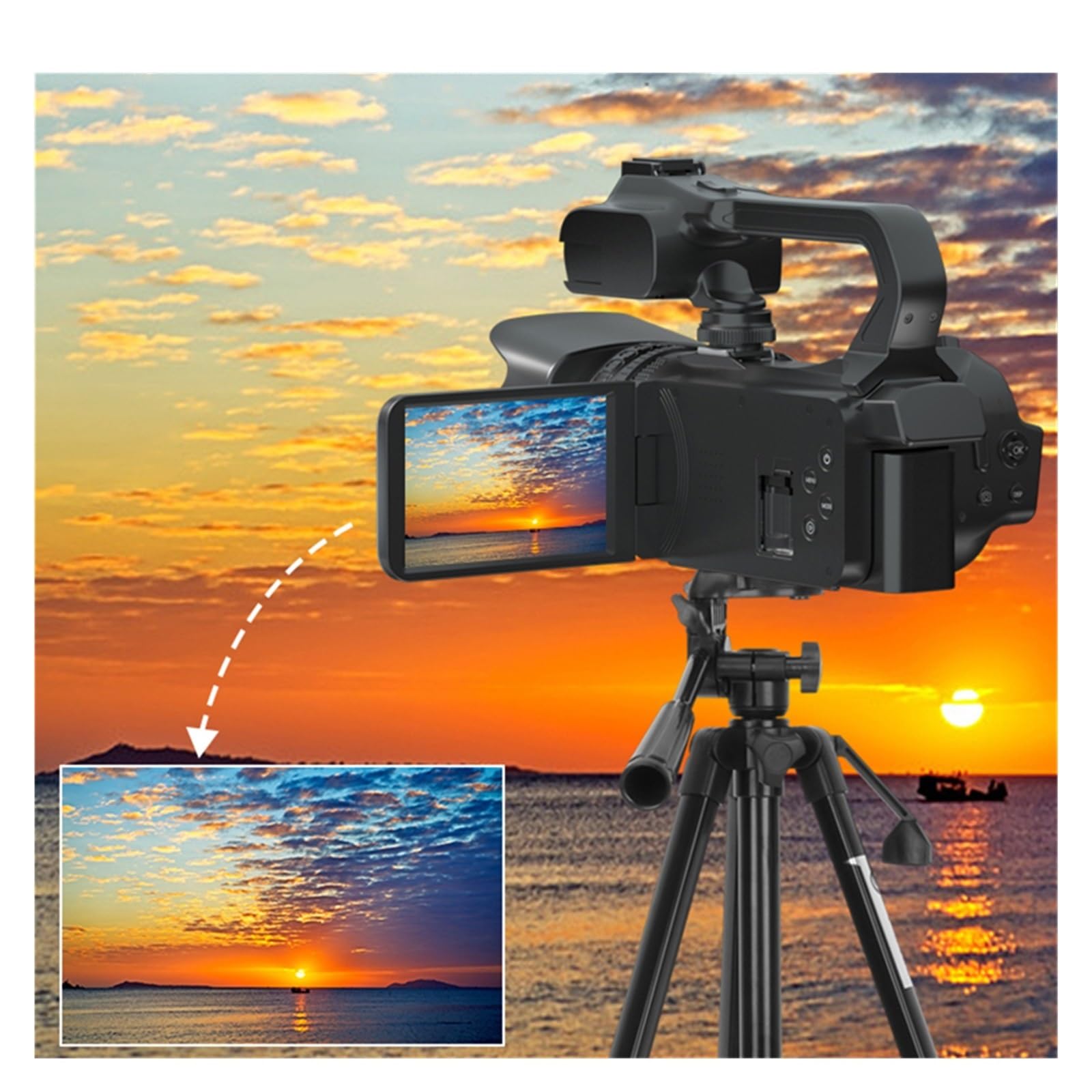 4K 64MP Digital Video Camera with 18X Auto Focus - Full HD Camcorder for Streaming, Vlogging, YouTube & Webcam Photography (No SD Card Included) - Perfect for Live Streaming, Travel Vlogging & Online Classes